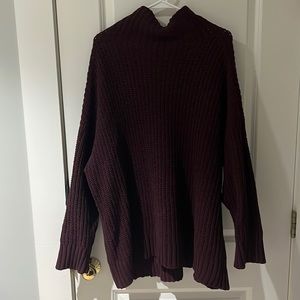 Oversized purple (eggplant) knit sweater